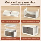 💥 Factory Direct Sale💥 Foldable Storage Box with Lid & Wheels | 40/64/128 QT | Stackable Organizer
