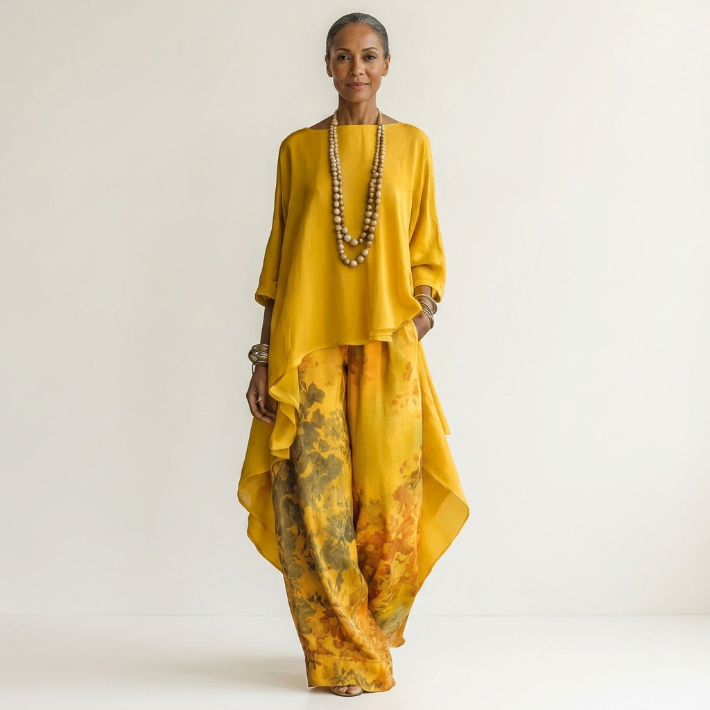 Women's Elegant Two Piece Wide Leg Pants Set