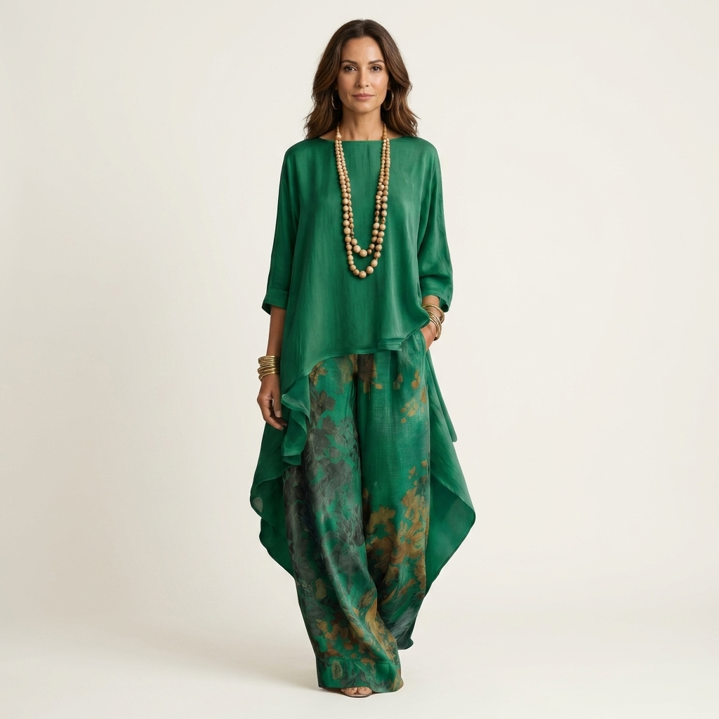 Women's Elegant Two Piece Wide Leg Pants Set