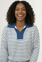 Striped Polo Skort Set – Collared Top & Built-in Shorts