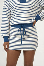 Striped Polo Skort Set – Collared Top & Built-in Shorts