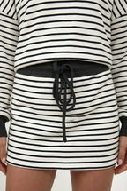 Striped Polo Skort Set – Collared Top & Built-in Shorts