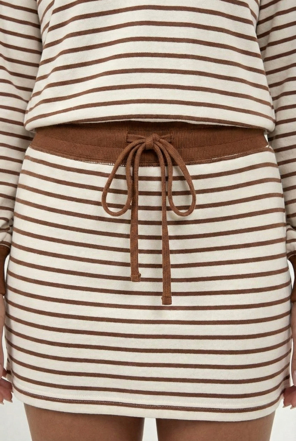 Striped Polo Skort Set – Collared Top & Built-in Shorts
