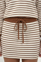 Striped Polo Skort Set – Collared Top & Built-in Shorts