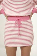 Striped Polo Skort Set – Collared Top & Built-in Shorts