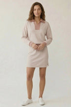 Striped Polo Skort Set – Collared Top & Built-in Shorts