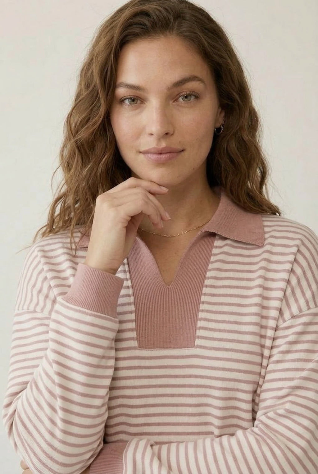 Striped Polo Skort Set – Collared Top & Built-in Shorts