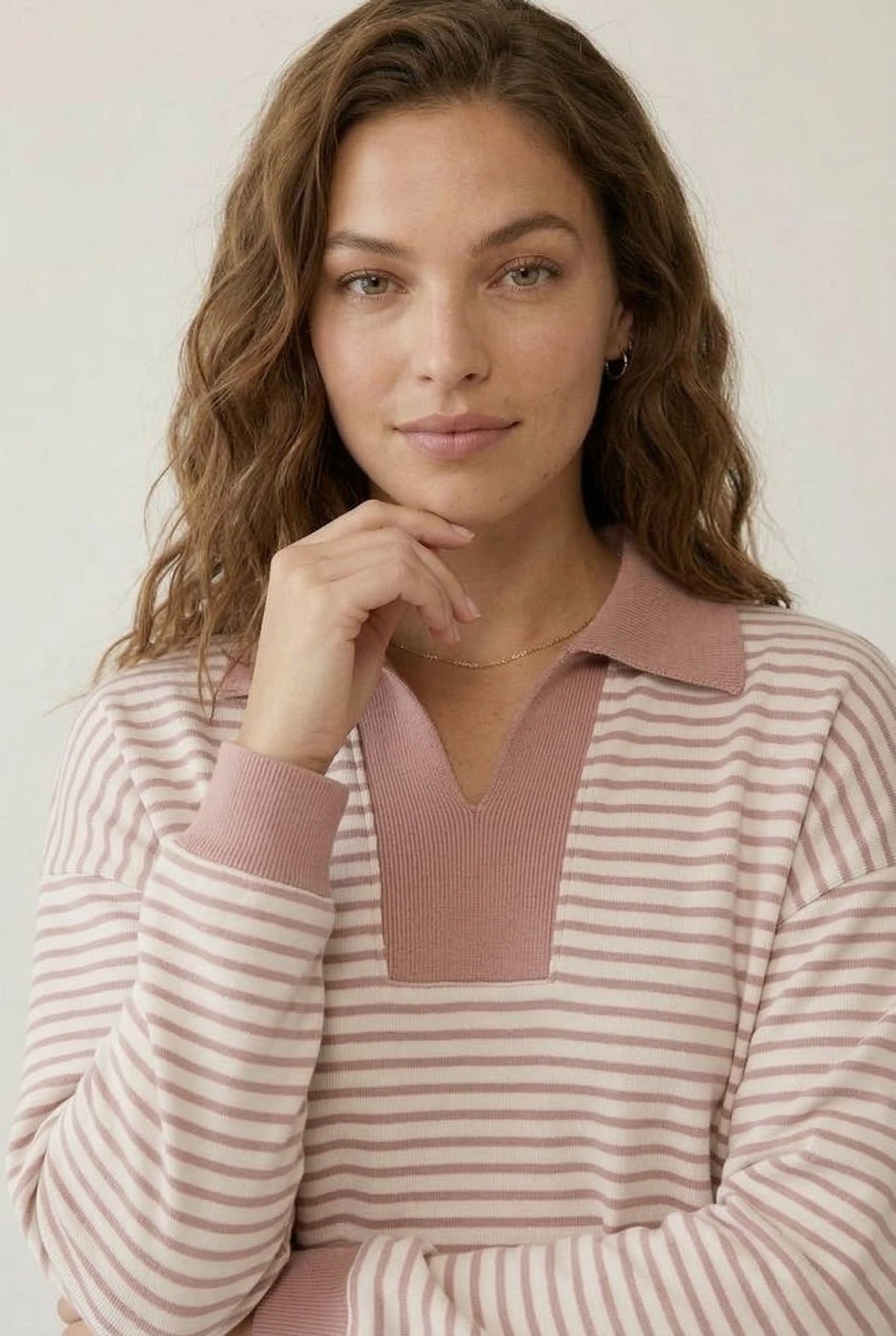 Striped Polo Skort Set – Collared Top & Built-in Shorts