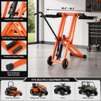 🎉Hydraulic Lawn Mower Lift, 500 LBS Load Capacity, Solid Carbon Steel Construction, Adjustable Universal Lawn Lifter