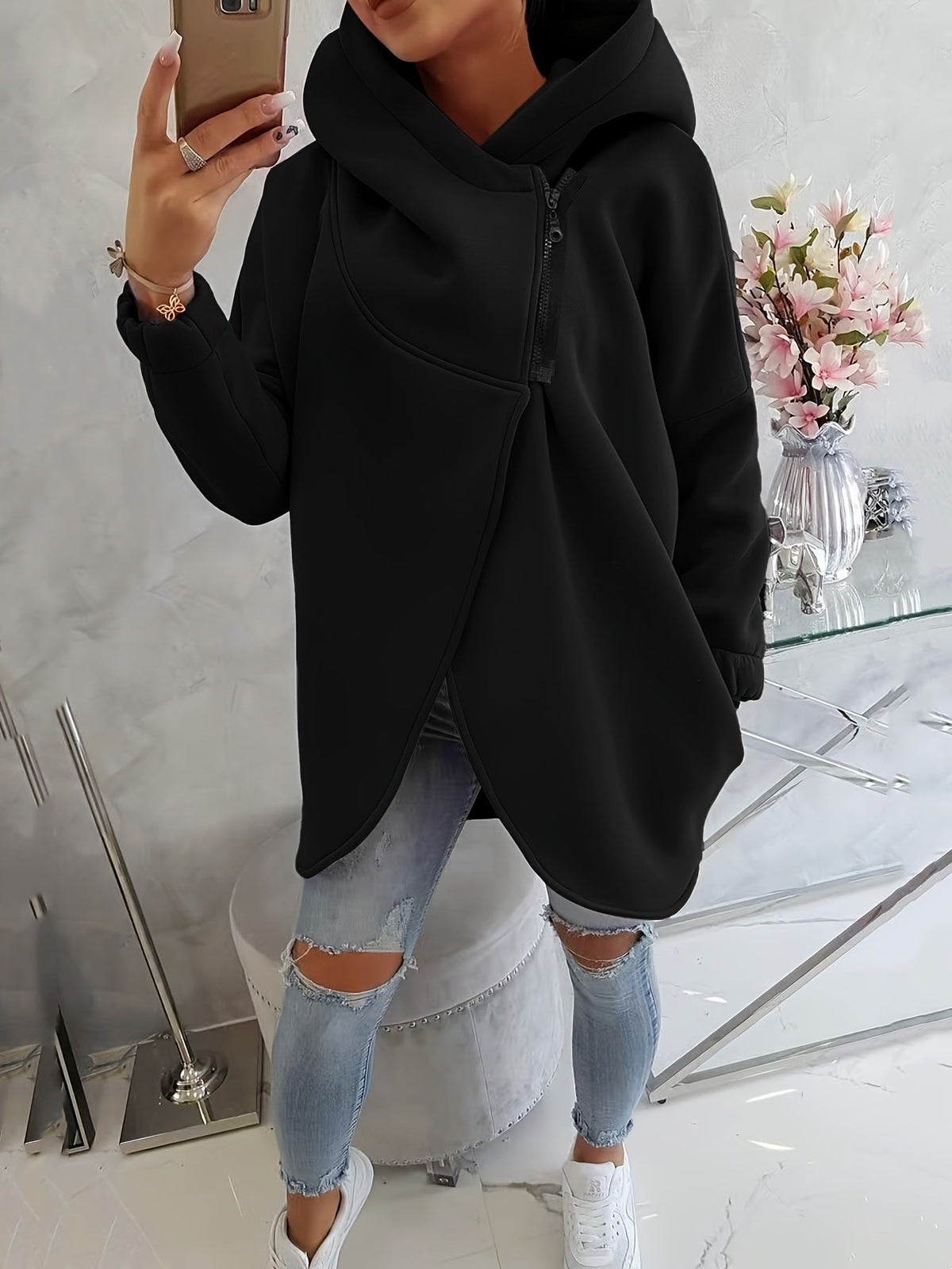💚Brielle - Stylish oversized warm zipper hoodie jacket
