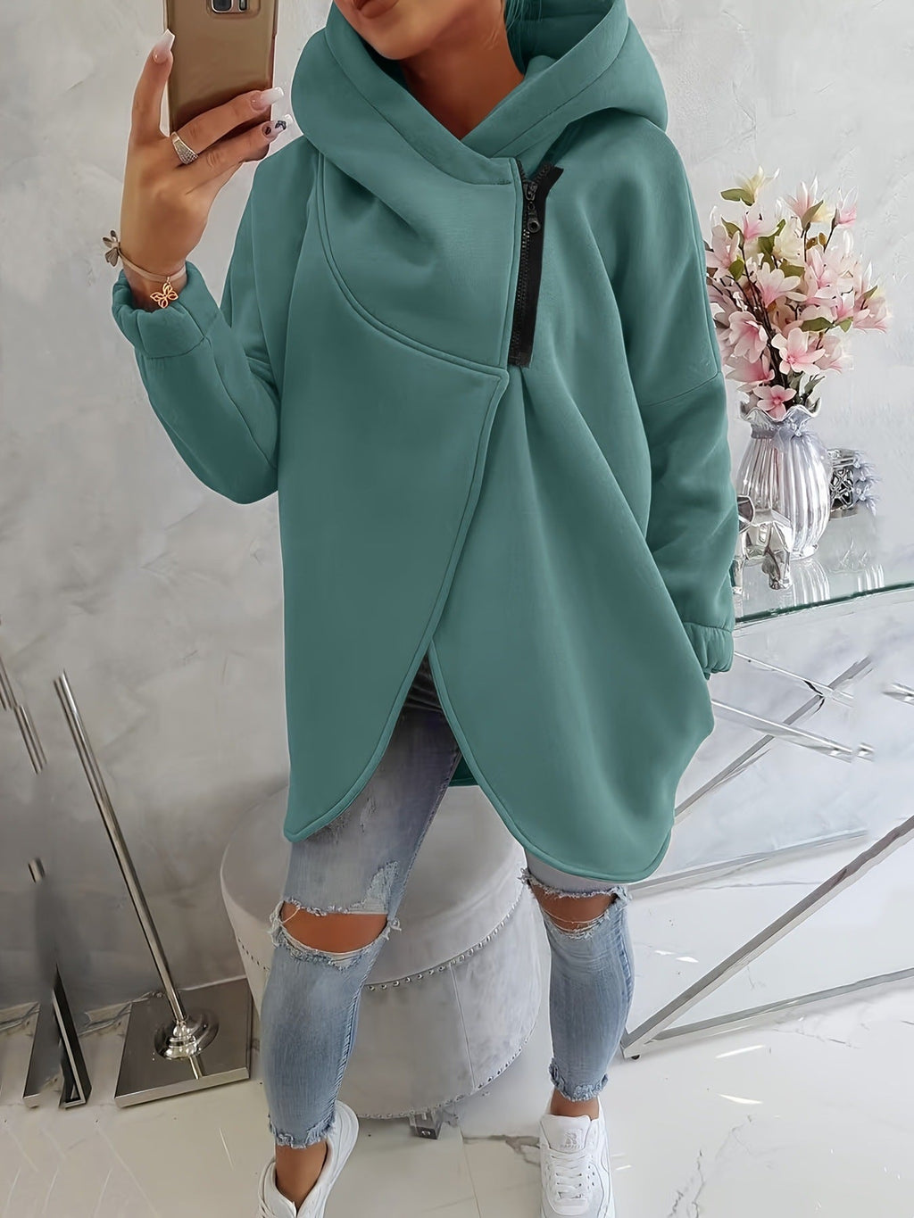 💚Brielle - Stylish oversized warm zipper hoodie jacket