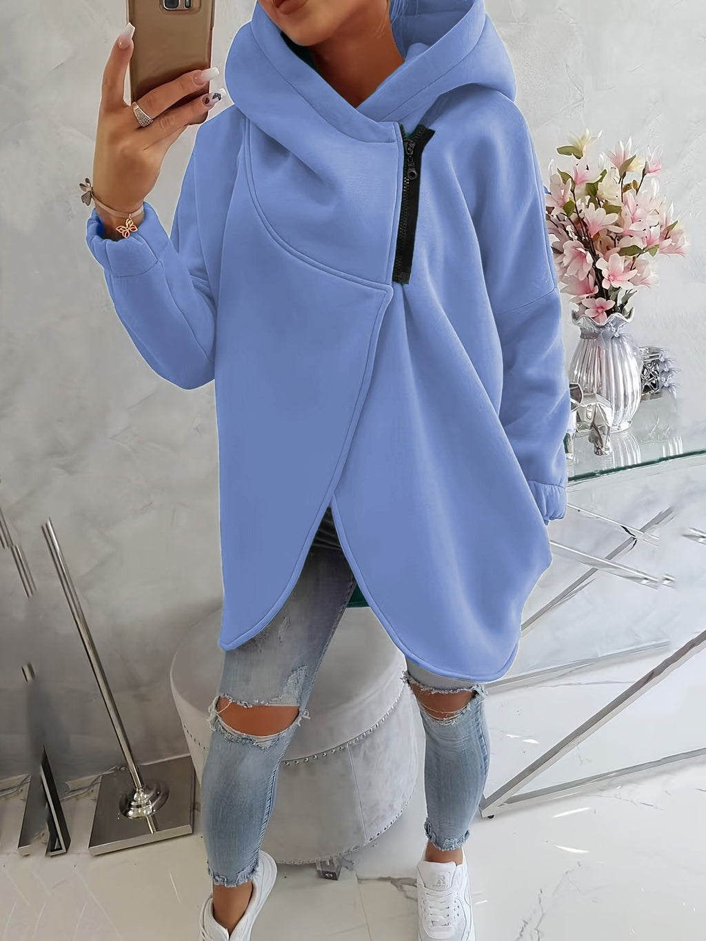 💚Brielle - Stylish oversized warm zipper hoodie jacket