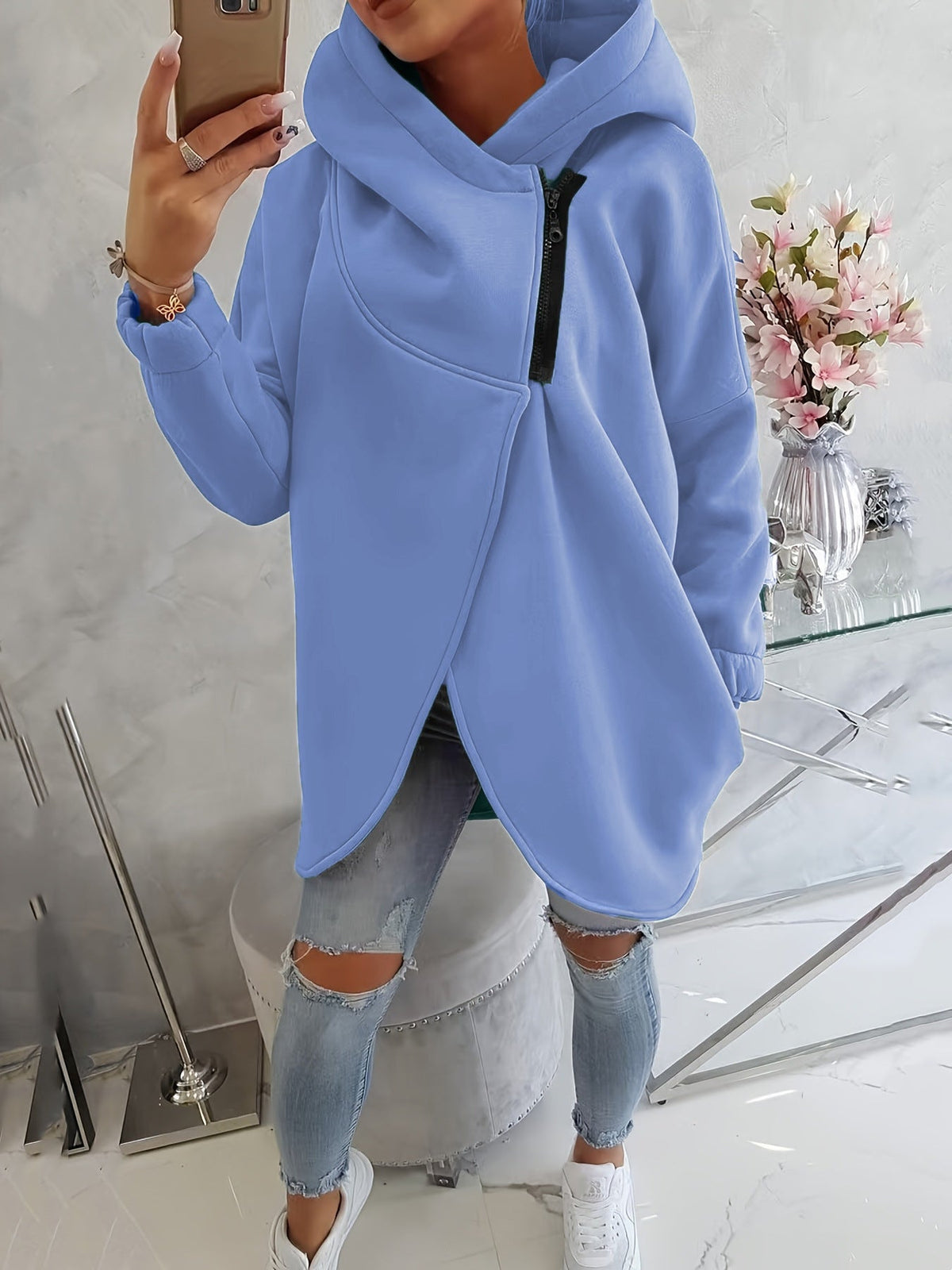 💚Brielle - Stylish oversized warm zipper hoodie jacket