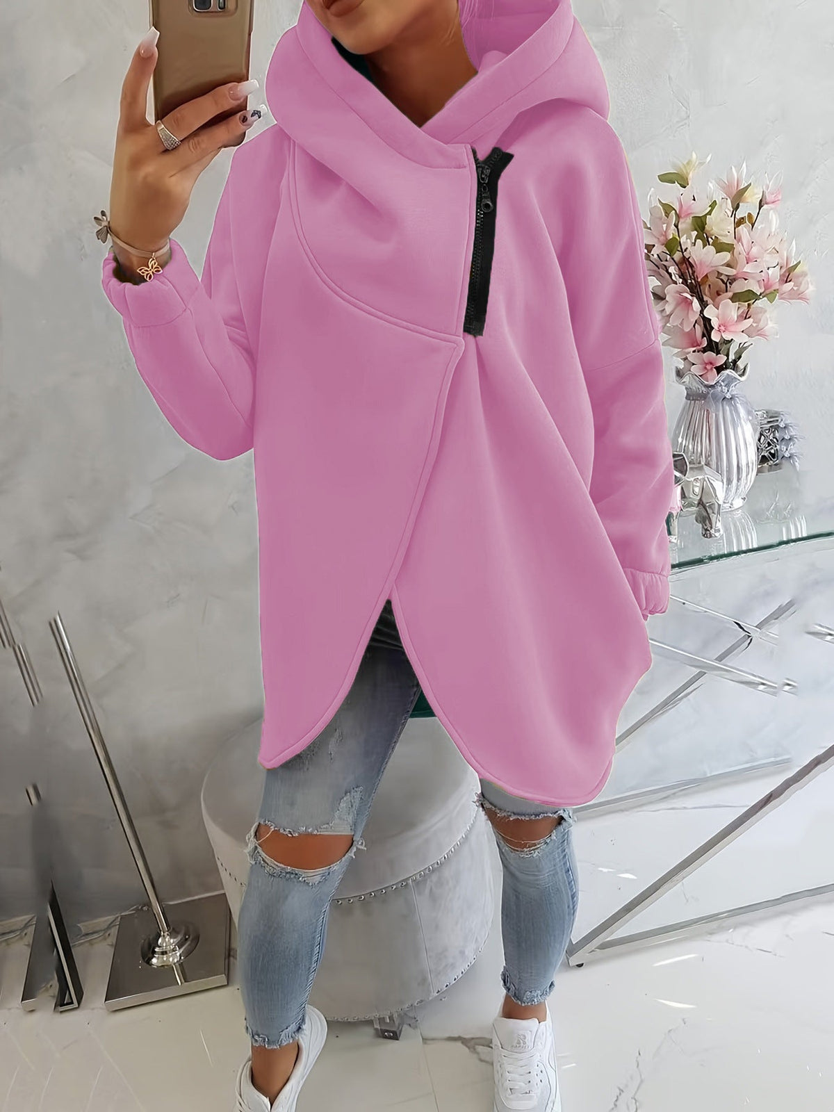 💚Brielle - Stylish oversized warm zipper hoodie jacket