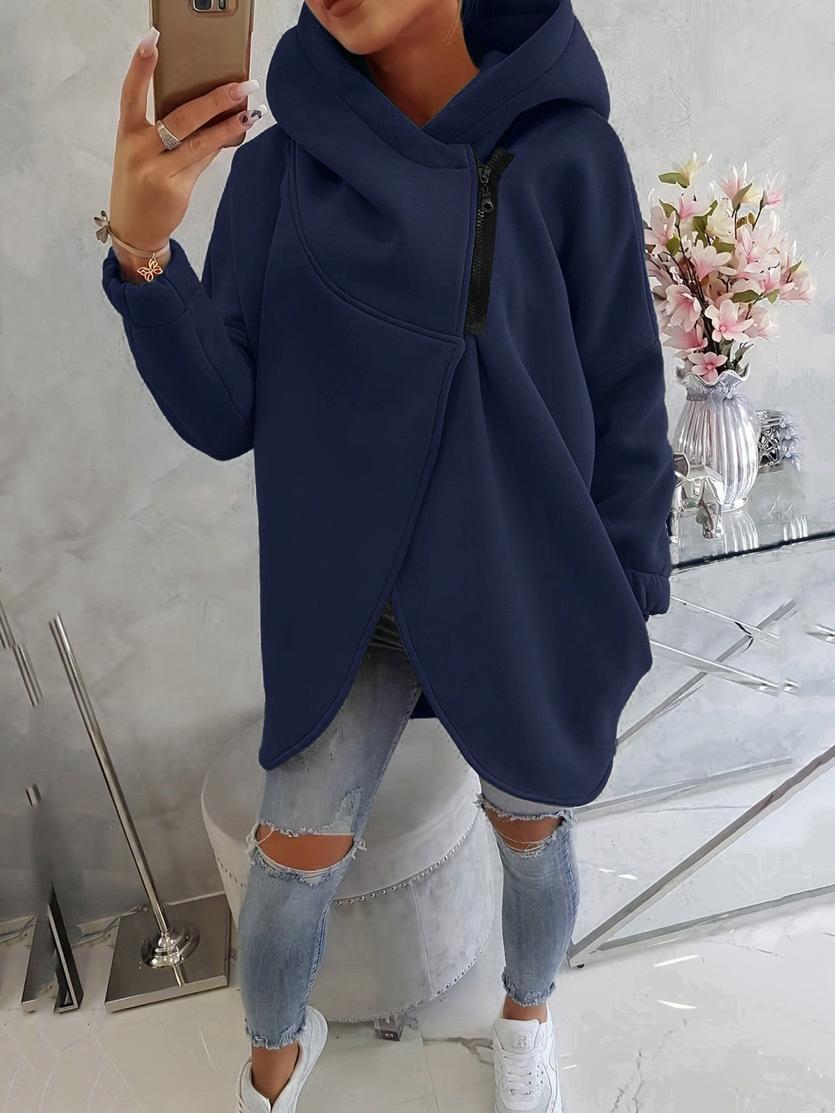 💚Brielle - Stylish oversized warm zipper hoodie jacket