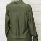 Women's Solid Lapel Button Down Shirt