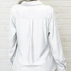 Women's Solid Lapel Button Down Shirt