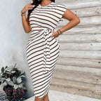 Knot Front Midi Dress – Leopard Print, Tummy-Flattering Fit