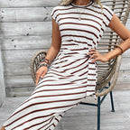 Knot Front Midi Dress – Leopard Print, Tummy-Flattering Fit