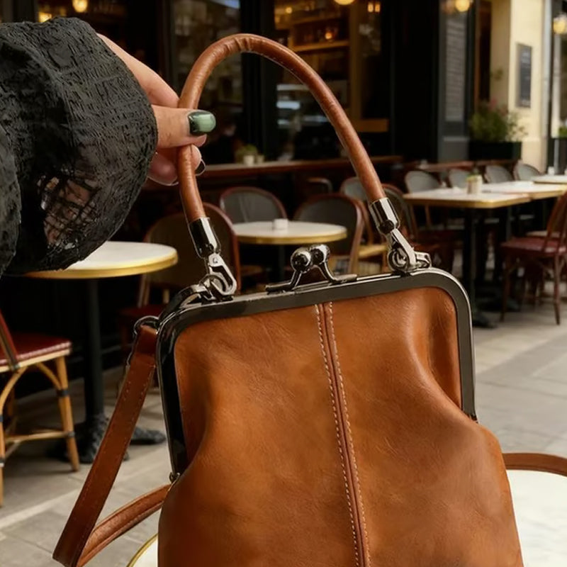 Vintage Kiss Lock Handbag For Women