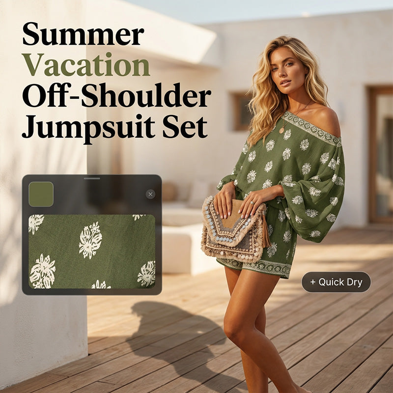 Bohemian Printed Two Piece Shorts Set