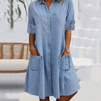 💝💝Women's Casual Loose Fit Denim Dress with Pockets