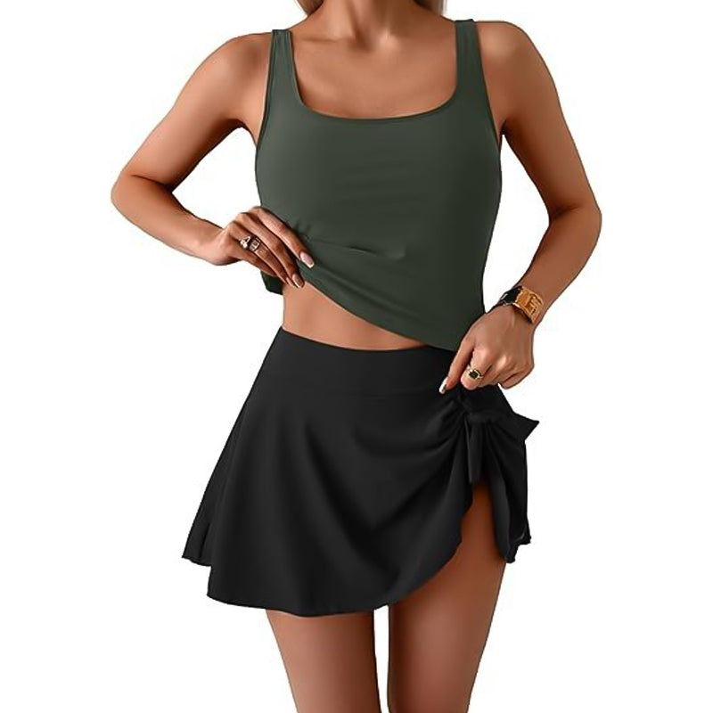 Floral Two Piece Swim Dress Set