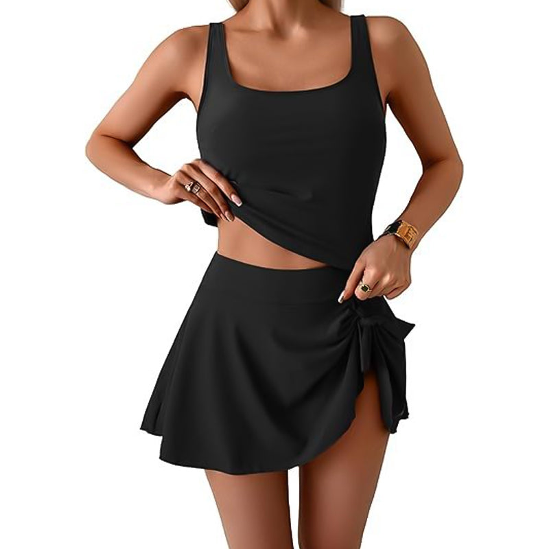 Floral Two Piece Swim Dress Set
