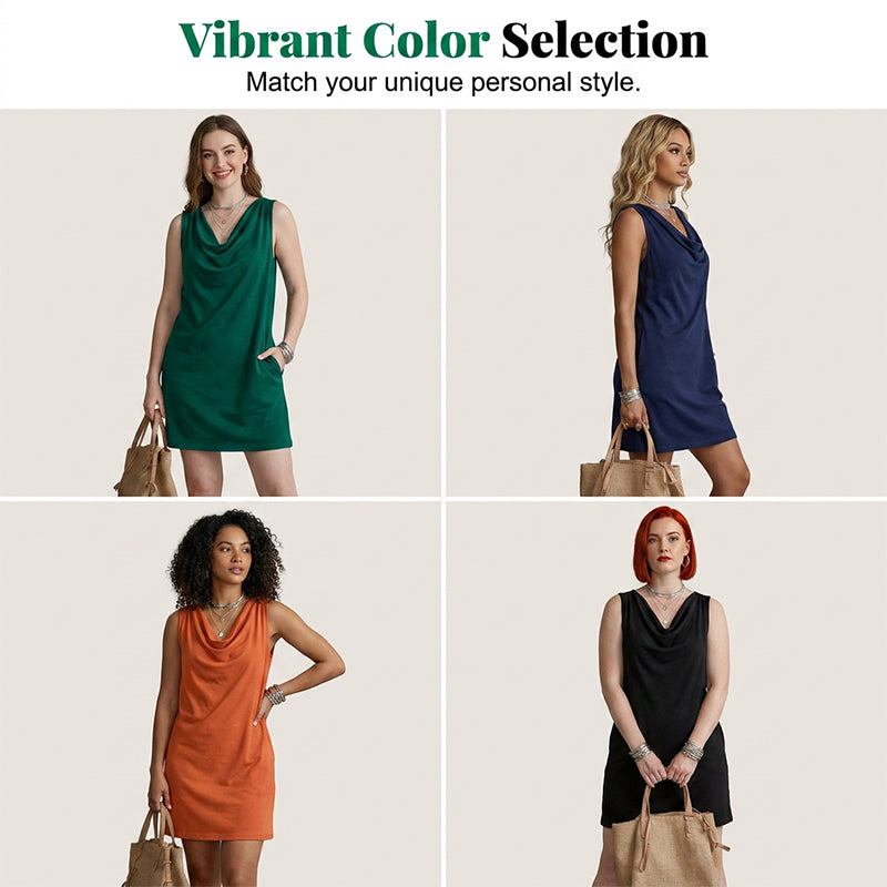 Women's Elegant Slim Fit Cowl Neck Dress