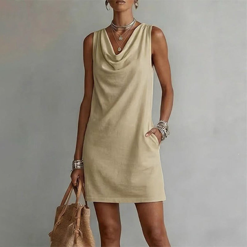 Women's Elegant Slim Fit Cowl Neck Dress