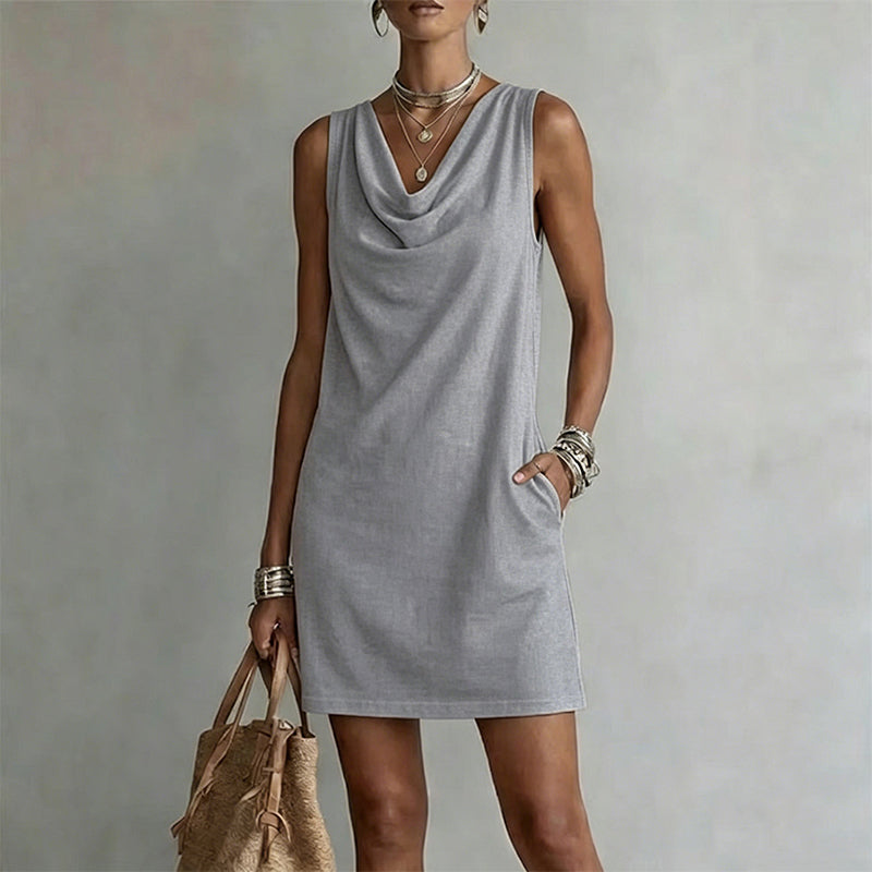 Women's Elegant Slim Fit Cowl Neck Dress
