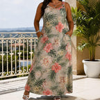 Essential V-Neck Sleeveless Maxi Dress – Relaxed Fit, Breathable Fabric