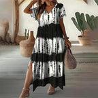 The Sienna Dress – A Dreamy Gradient V-Neck That Moves With You
