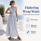 Women's Striped Sleeveless Maxi Dress