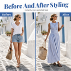 Women's Striped Sleeveless Maxi Dress