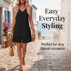 Women's Casual Sleeveless V Neck Dress