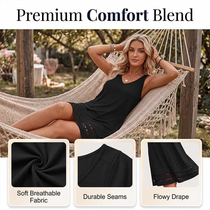 Women's Casual Sleeveless V Neck Dress