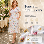 Women's Floral V-Neck Twist-Waist Midi Dress
