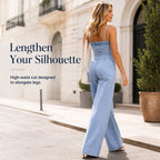 Women's Spaghetti Strap Wide-Leg Denim Jumpsuit
